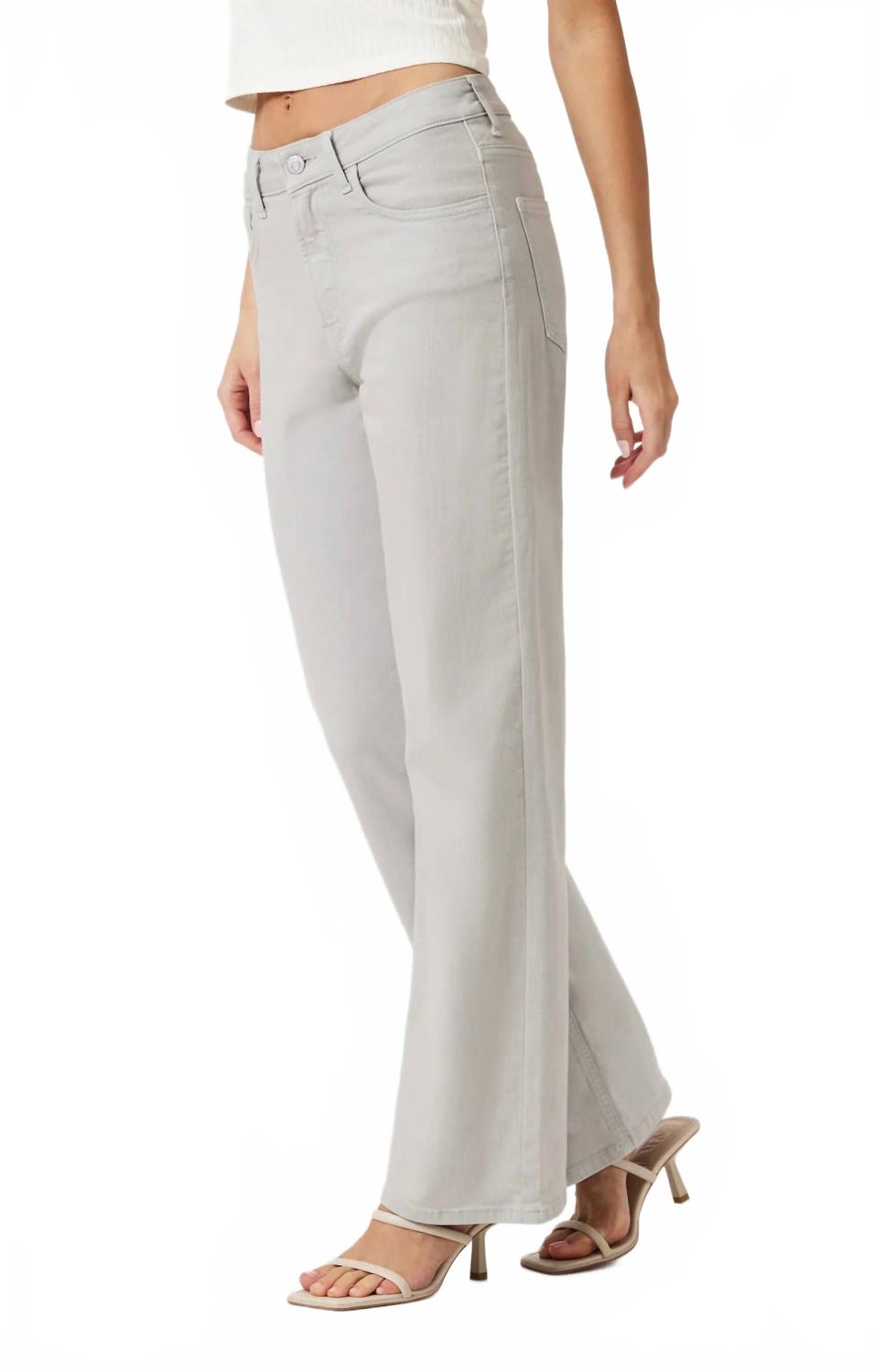 Alena High Rise Straight Leg Jeans In Mirage Gray Flex Blue