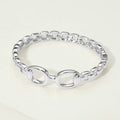 14K Gold Plated Interlocking Center Hinged Bangle Bracelet