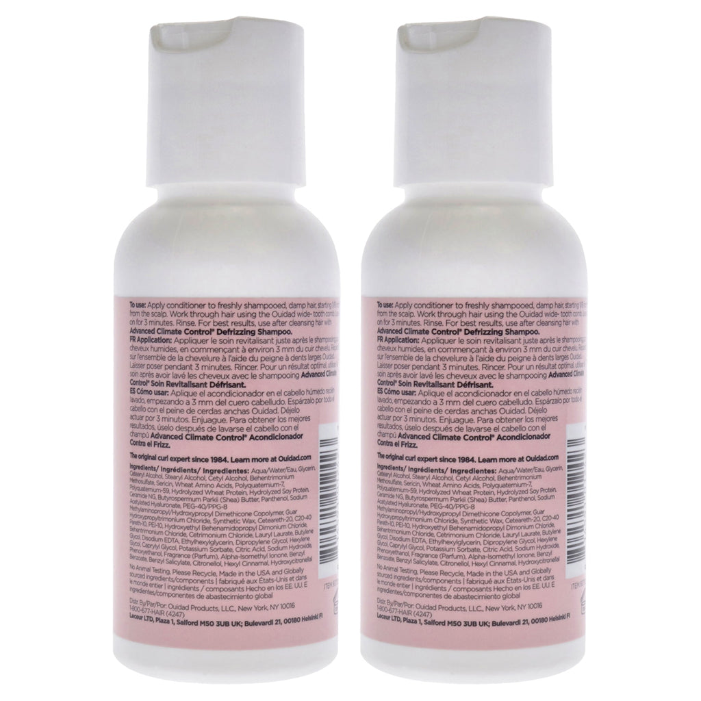 Advanced Climate Control Defrizzing Conditioner by Ouidad for Unisex - 2.5 oz Conditioner - Pack of 2