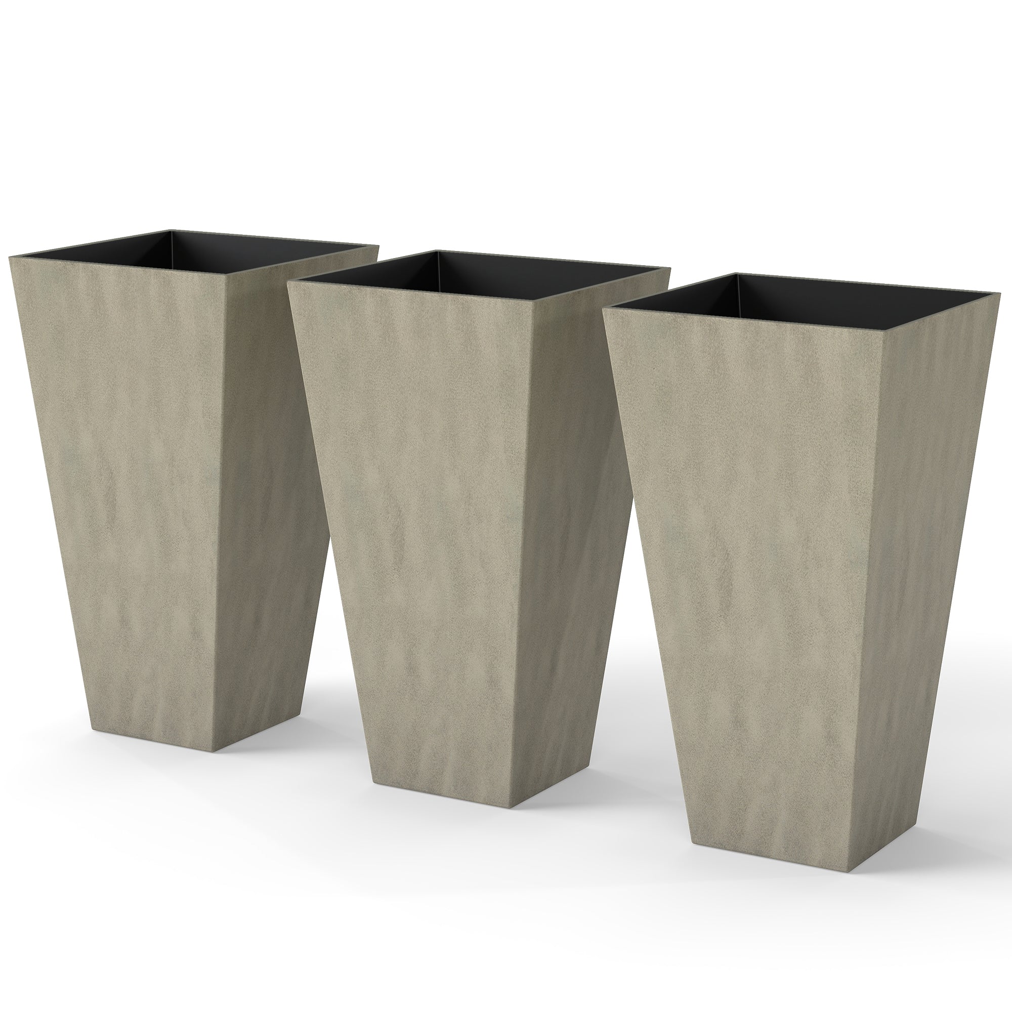 3-Pack Anti-Crack Plastic Flower Pots for Garden & Home