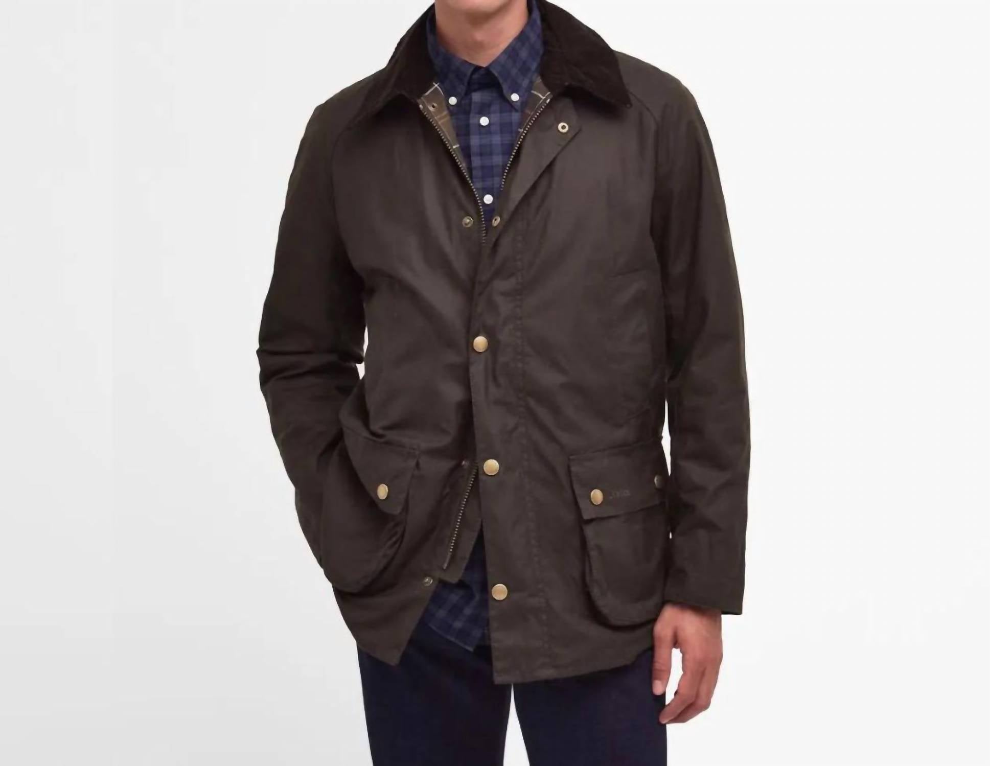 Ashby Waxed Jacket In Olive