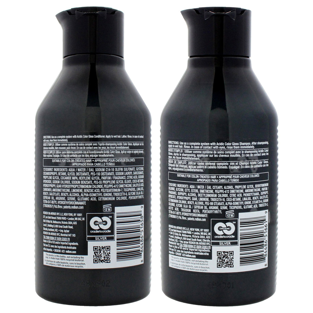 Acidic Color Gloss Kit by Redken for Unisex - 2 Pc Kit 10.1oz Shampoo, 10.1oz Conditioner
