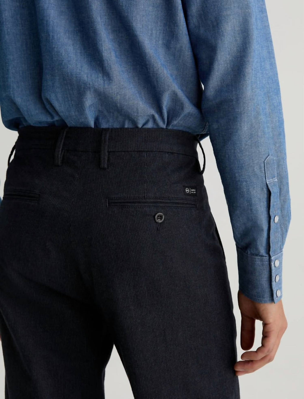 Archie Trouser In Steel Grey Pinstripe