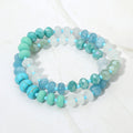 2PCS - Faceted Pebble Beaded Stretch Multi Layered Bracelets