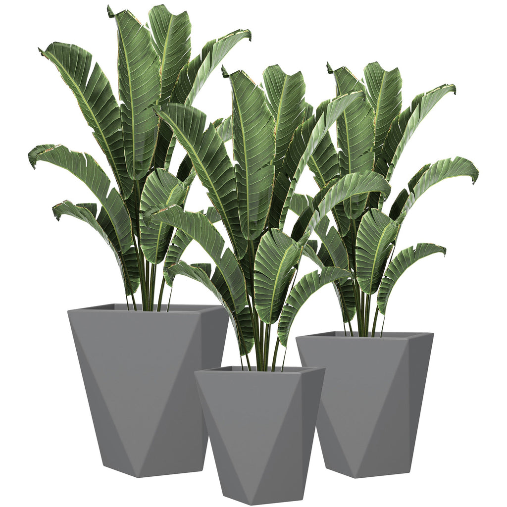3-Pack Stackable MgO Planters with Drainage