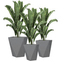3-Pack Stackable MgO Planters with Drainage