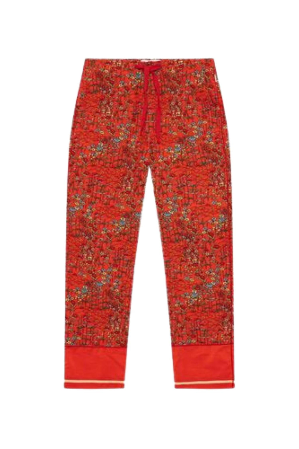 Alfred Solo Fantasy Relaxed Fit Poplin Lounge Trousers In Vermillion