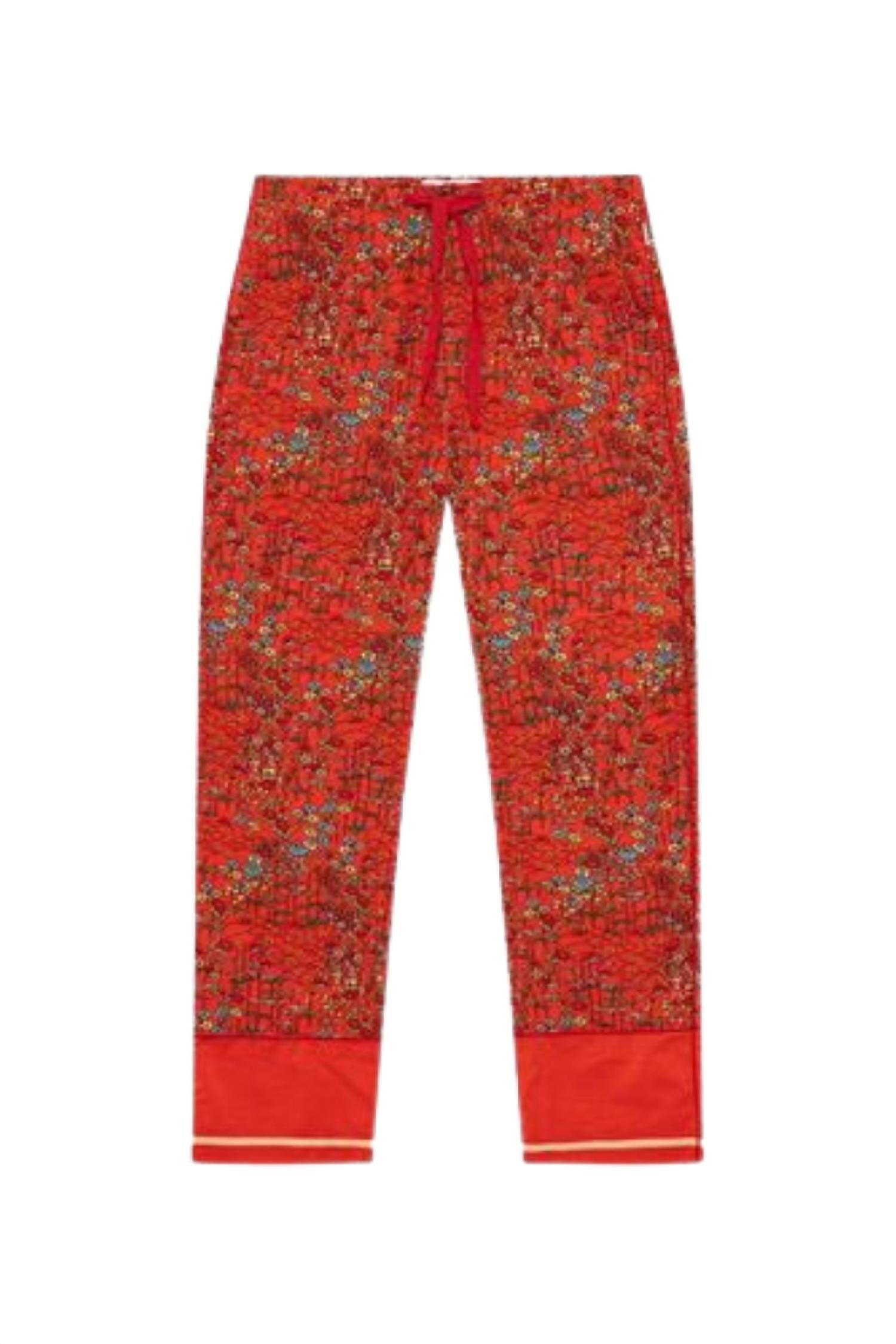 Alfred Solo Fantasy Relaxed Fit Poplin Lounge Trousers In Vermillion
