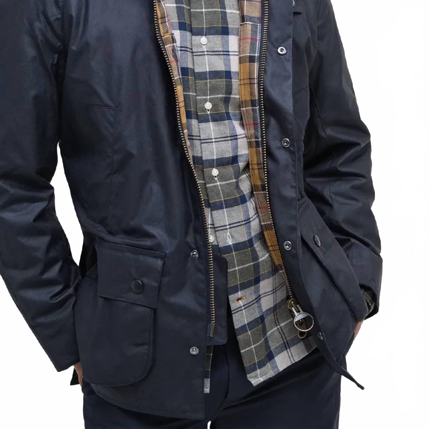 Ashby Waxed Jacket In Navy
