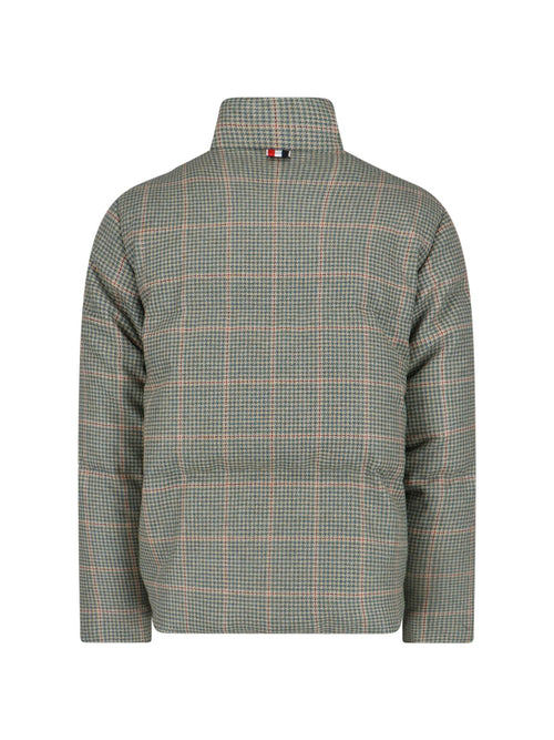 "Houndstooth Reversible" Down Jacket – Green/Black