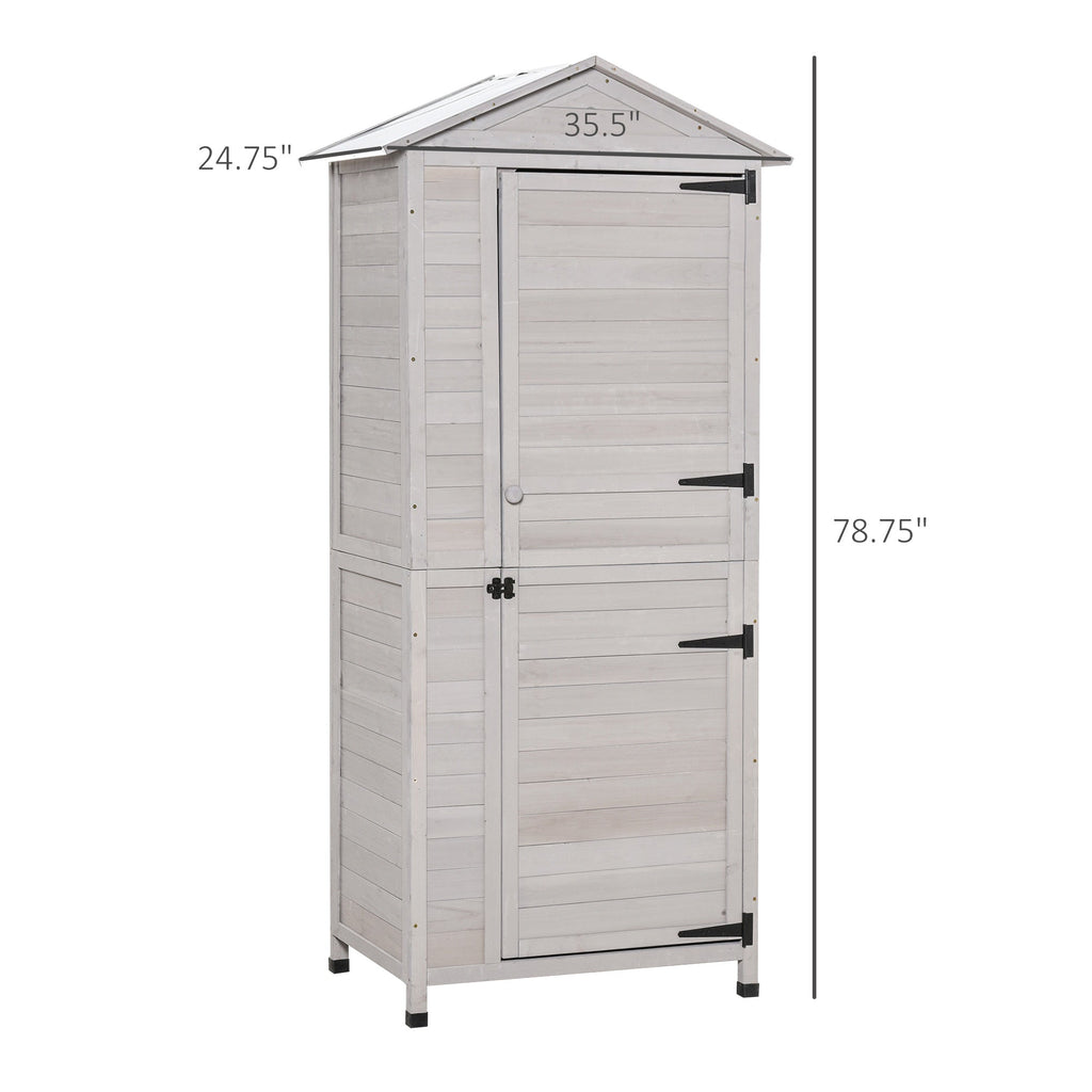 4-Shelf Garden Storage Shed with Handle and Foot Pads