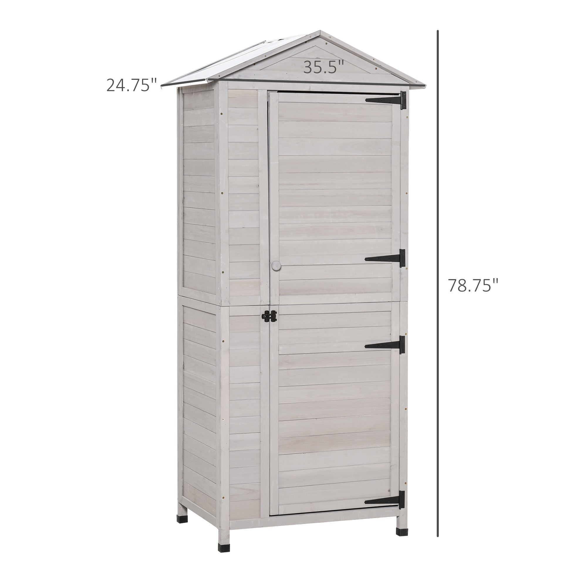 4-Shelf Garden Storage Shed with Handle and Foot Pads