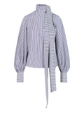 "Lindsay" Blouse – Blue/White