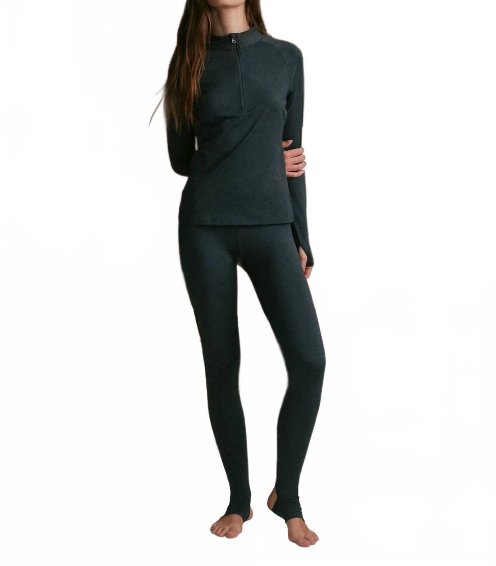 Always Warm Half-Zip Baselayer Top In Grey