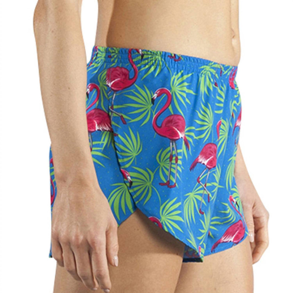 1" Elite Printed Split Short In Flamingo Turquoise