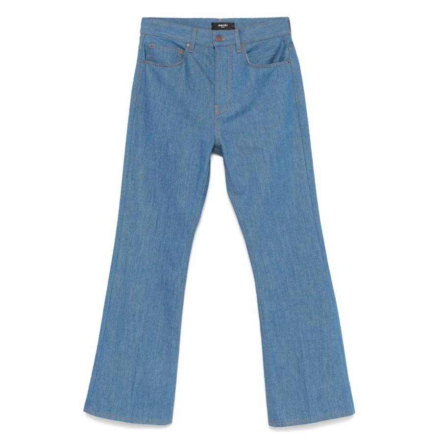 Amiri Men's Retro Indigo Crease Flared Jeans