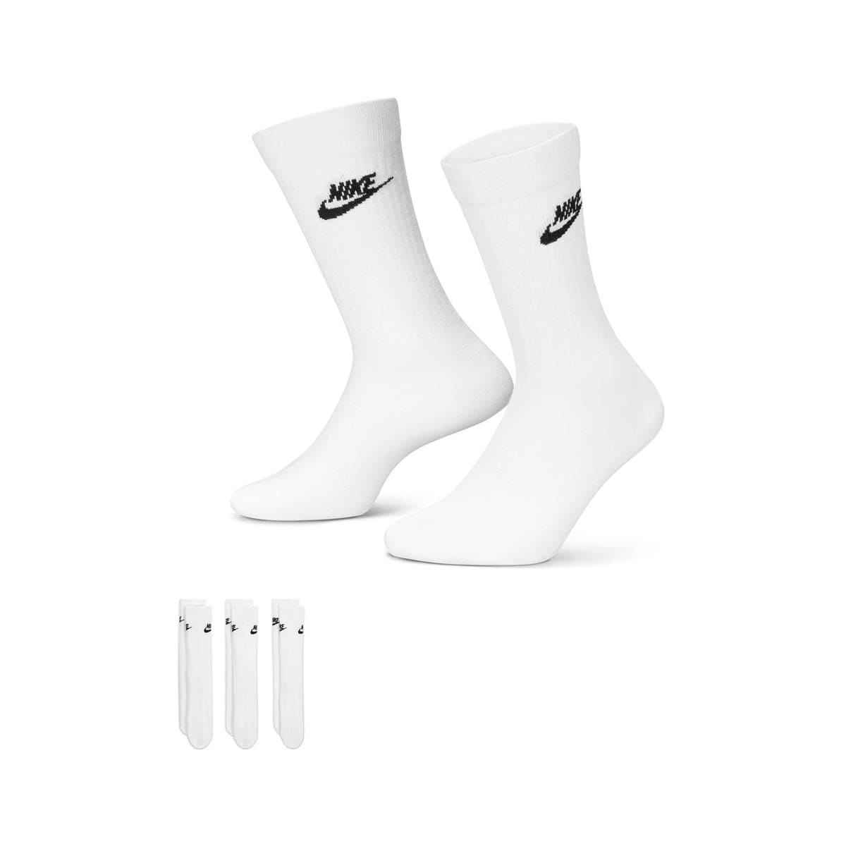 ADULT UNISEX NIKE SPORTSWEAR CREW SOCKS 3 PAIRS_WHITE DX5025-100-SIZE L