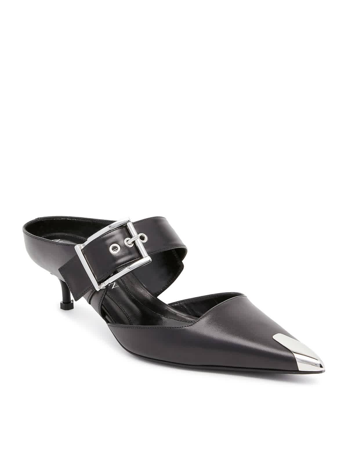 Alexander Mcqueen Punk Buckle Pointed-Toe Mules