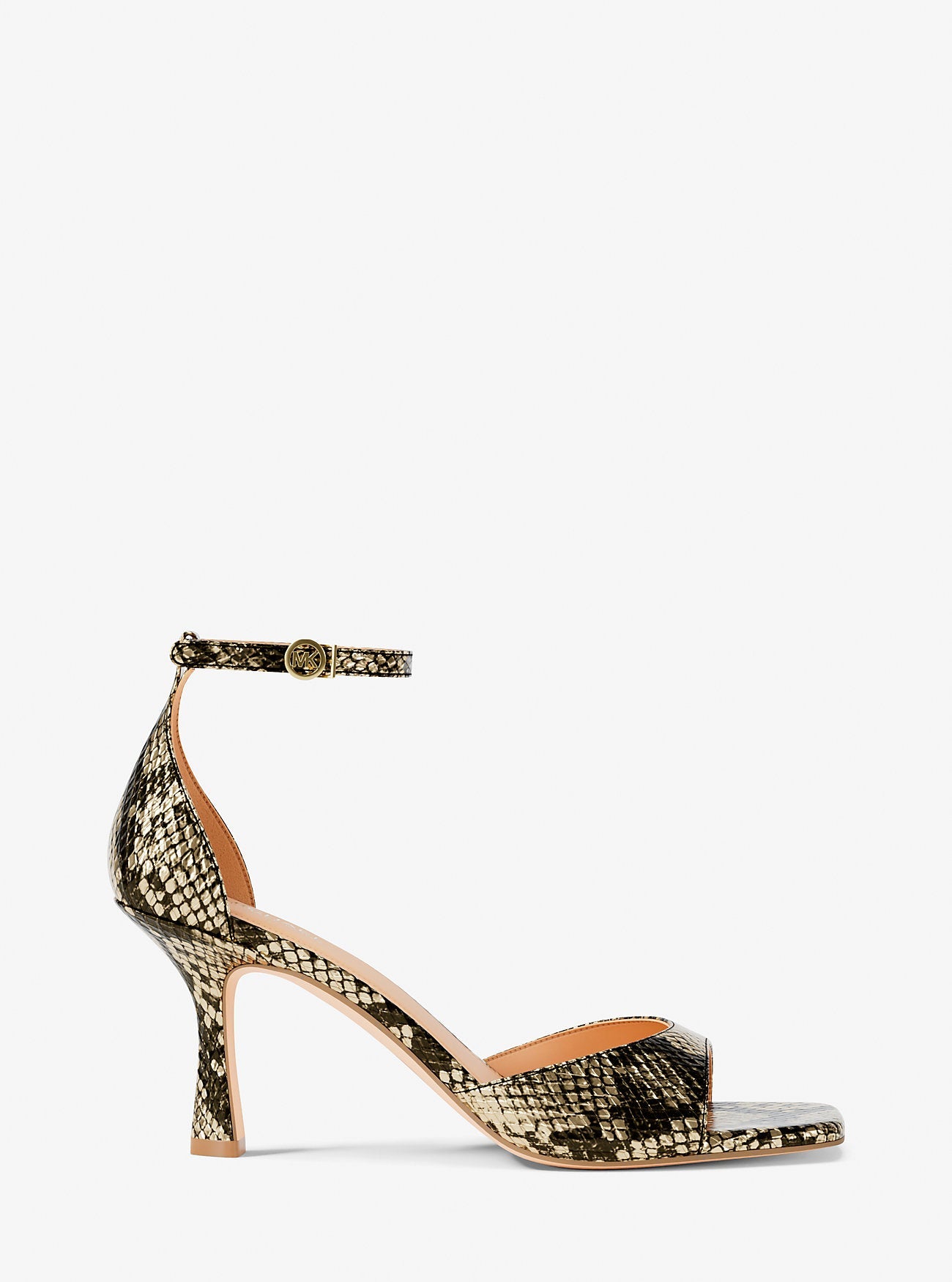 Amali Metallic Snake Embossed Sandal