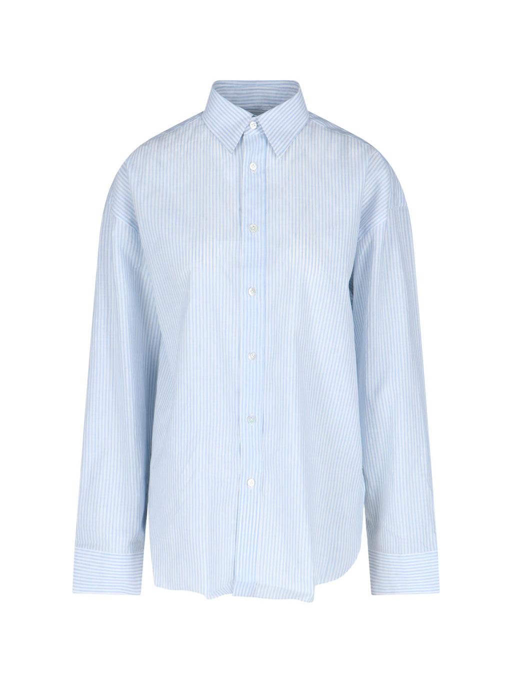 "Oriana" Striped Shirt – Light Blue