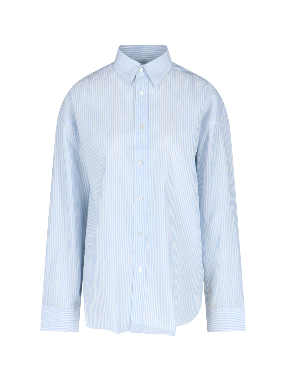 "Oriana" Striped Shirt – Light Blue