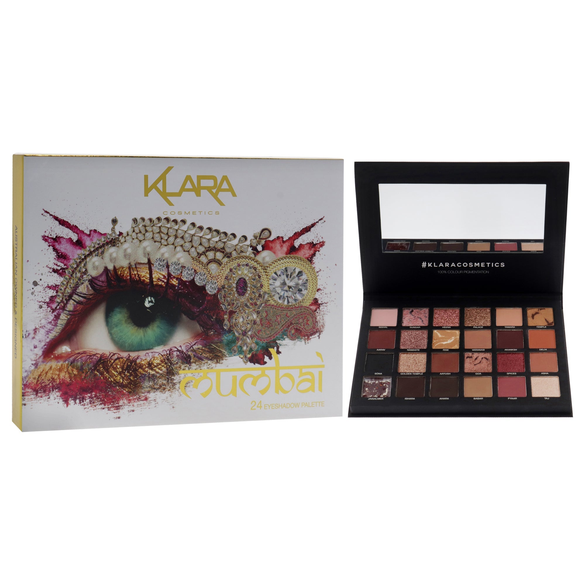 24 Eyeshadow Palette - Mumbai by Klara for Women - 1.68 oz Eye Shadow