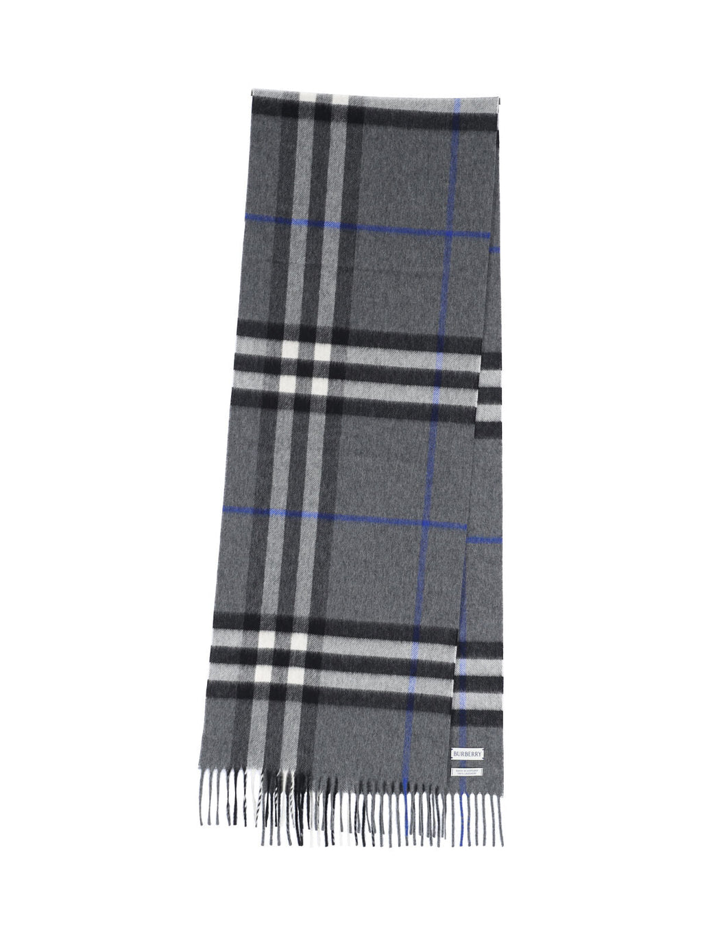 "Check" Cashmere Scarf – Grey