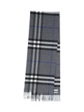 "Check" Cashmere Scarf – Grey