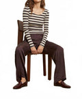 Anya Long Sleeve Top In Stripe