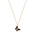14k Rose Gold Plated Black Butterfly Necklace