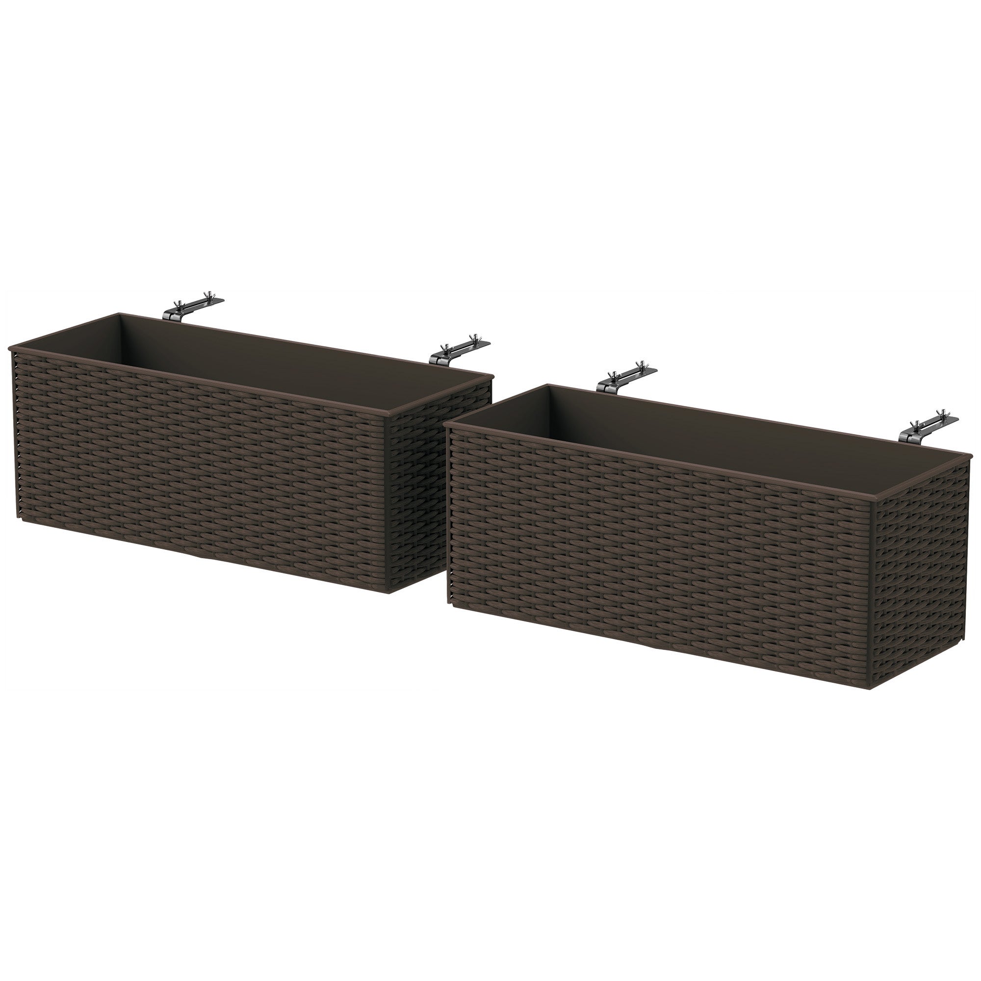 2-Pack Fence Hanging Planters with Drainage Holes