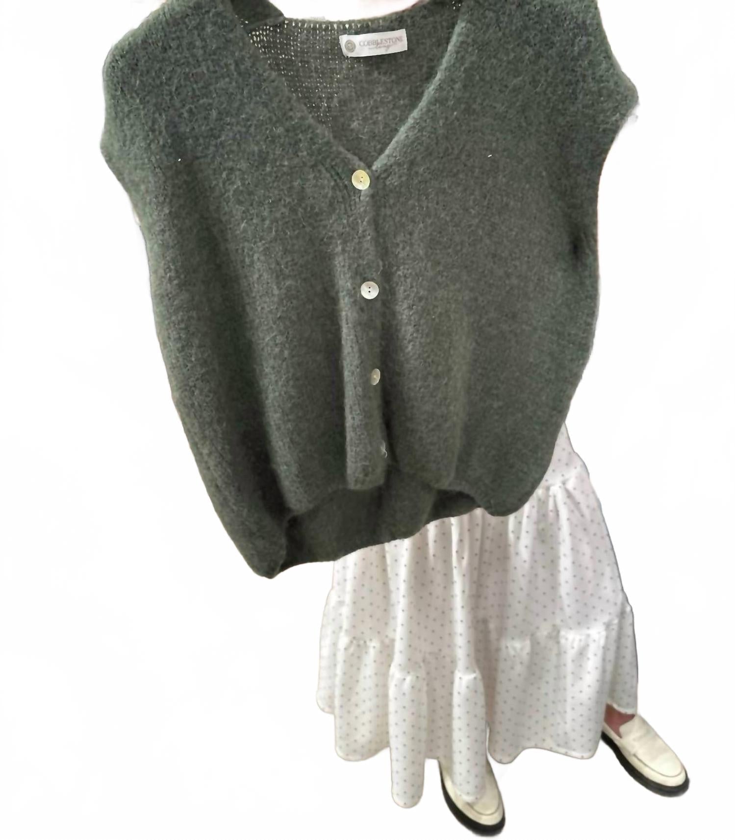 Alessia Button Up Vest In Emerald