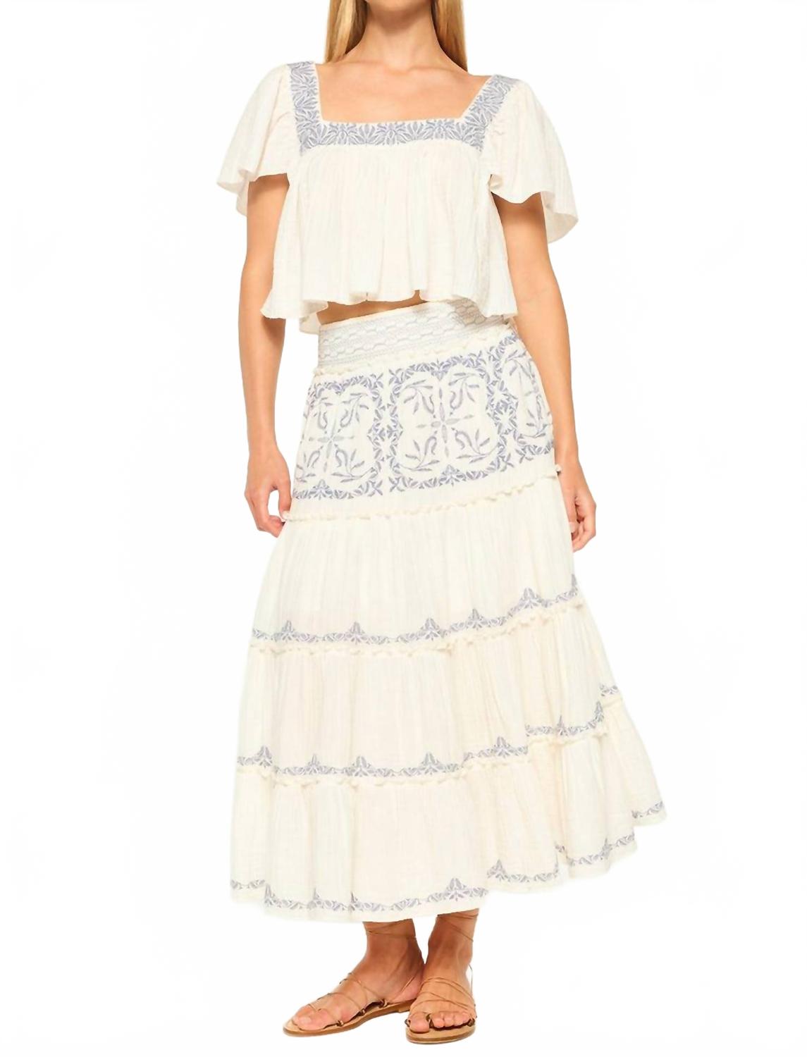 Anju Top In Ivory Embroidery