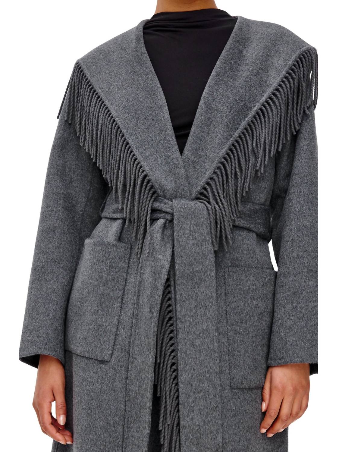 Arlon Hooded Wool Jacket In Heather Charcoal
