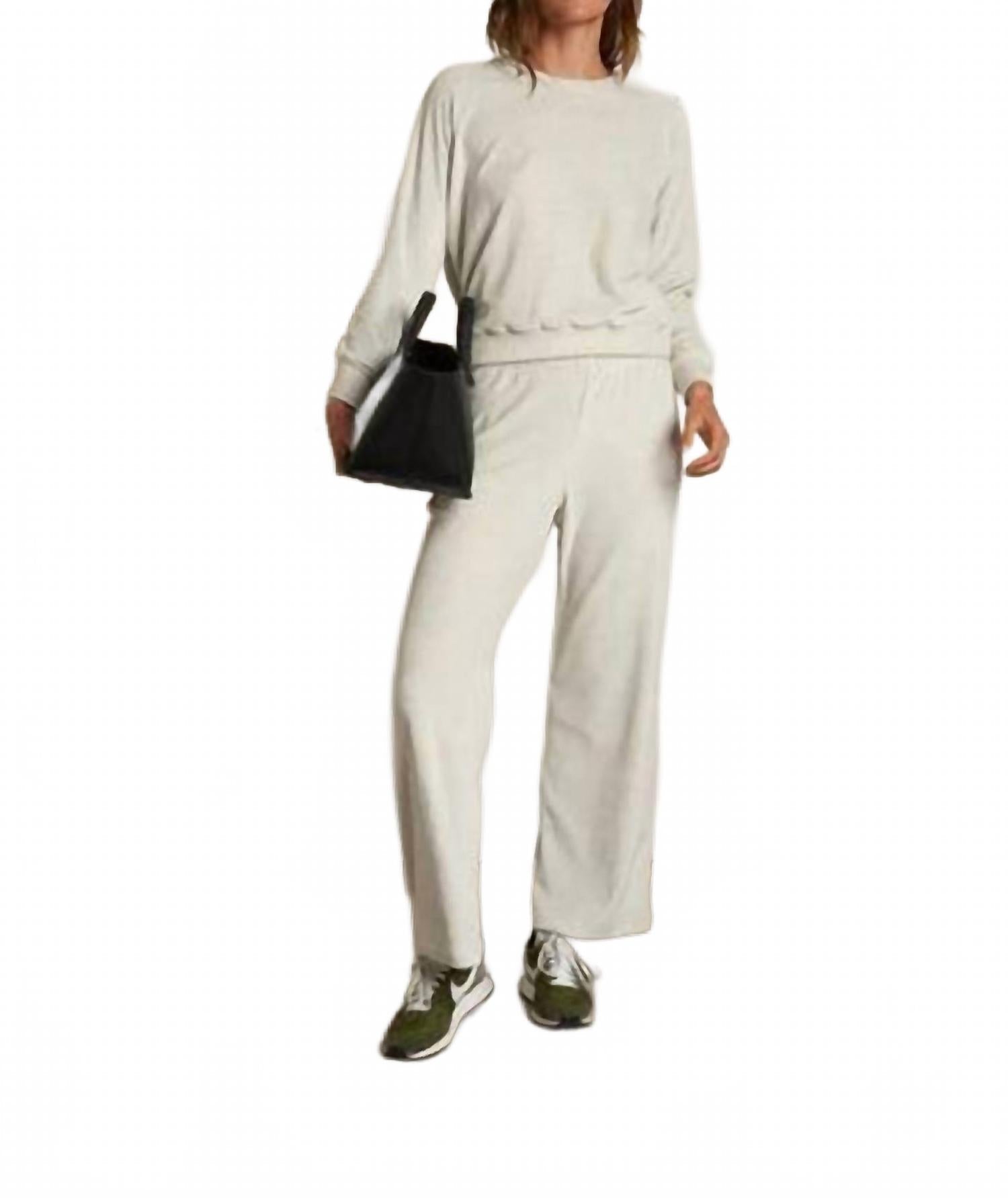 Alex Velour Pants In Oatmeal