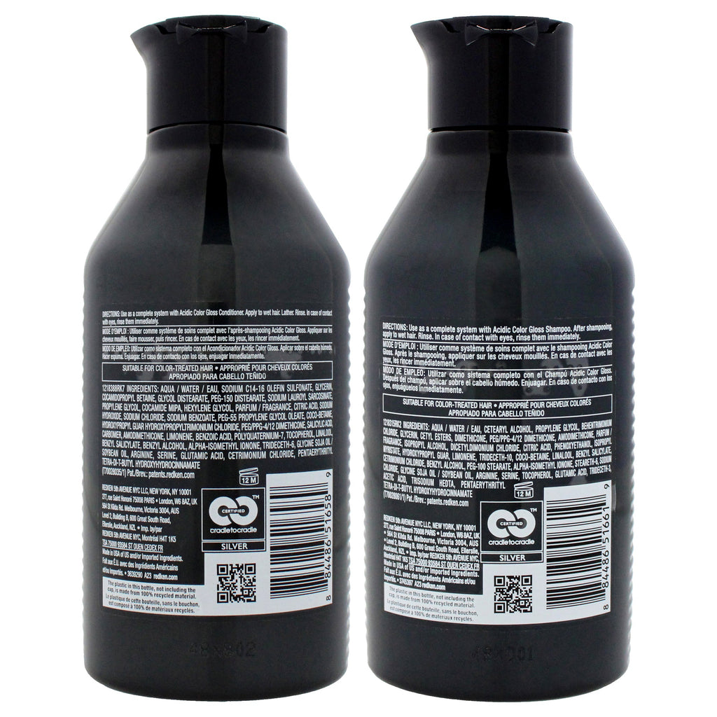 Acidic Color Gloss Kit by Redken for Unisex - 2 Pc Kit 10.1oz Shampoo, 10.1oz Conditioner