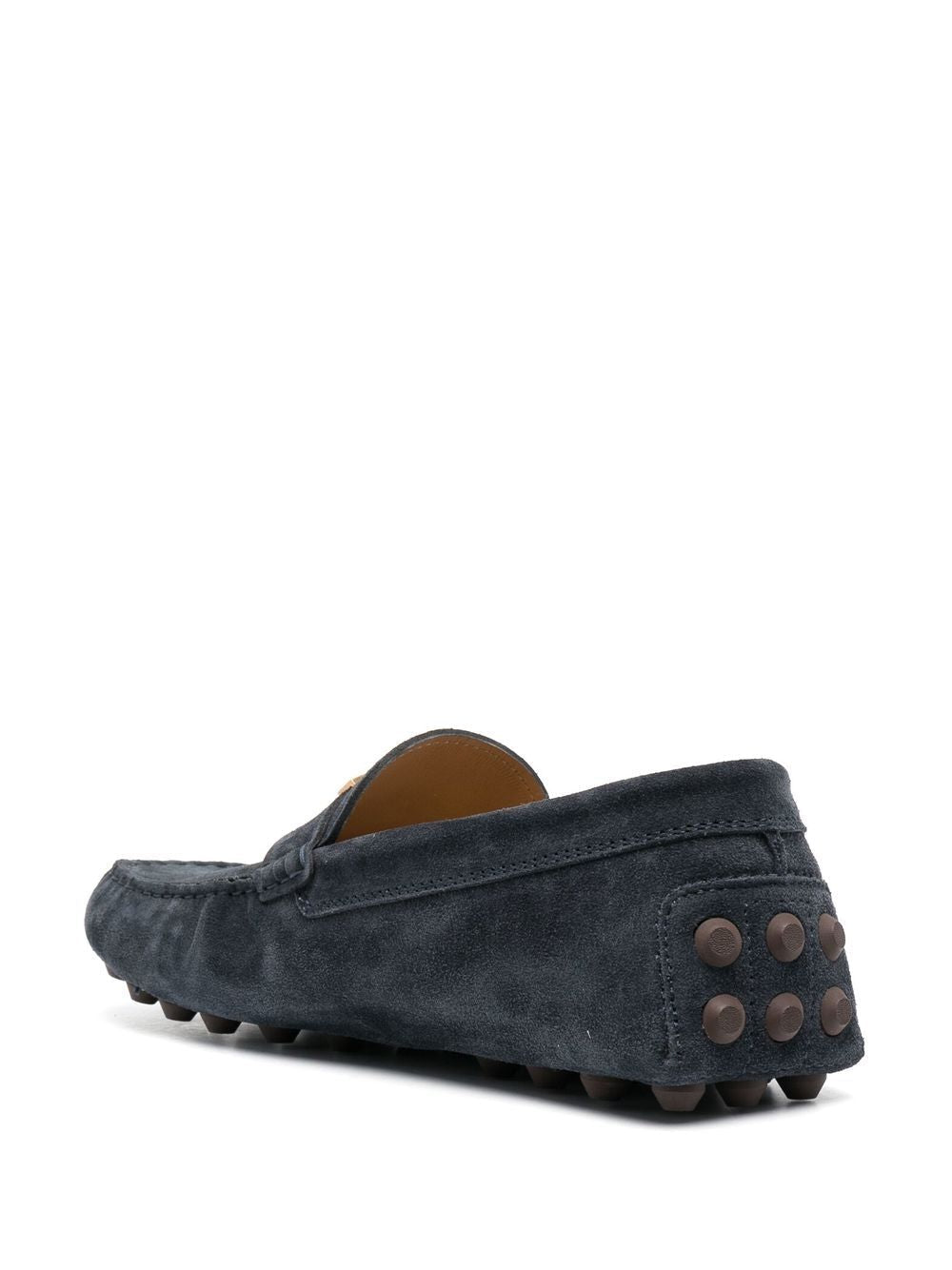 Almond Toe Blue Calf Leather Flats