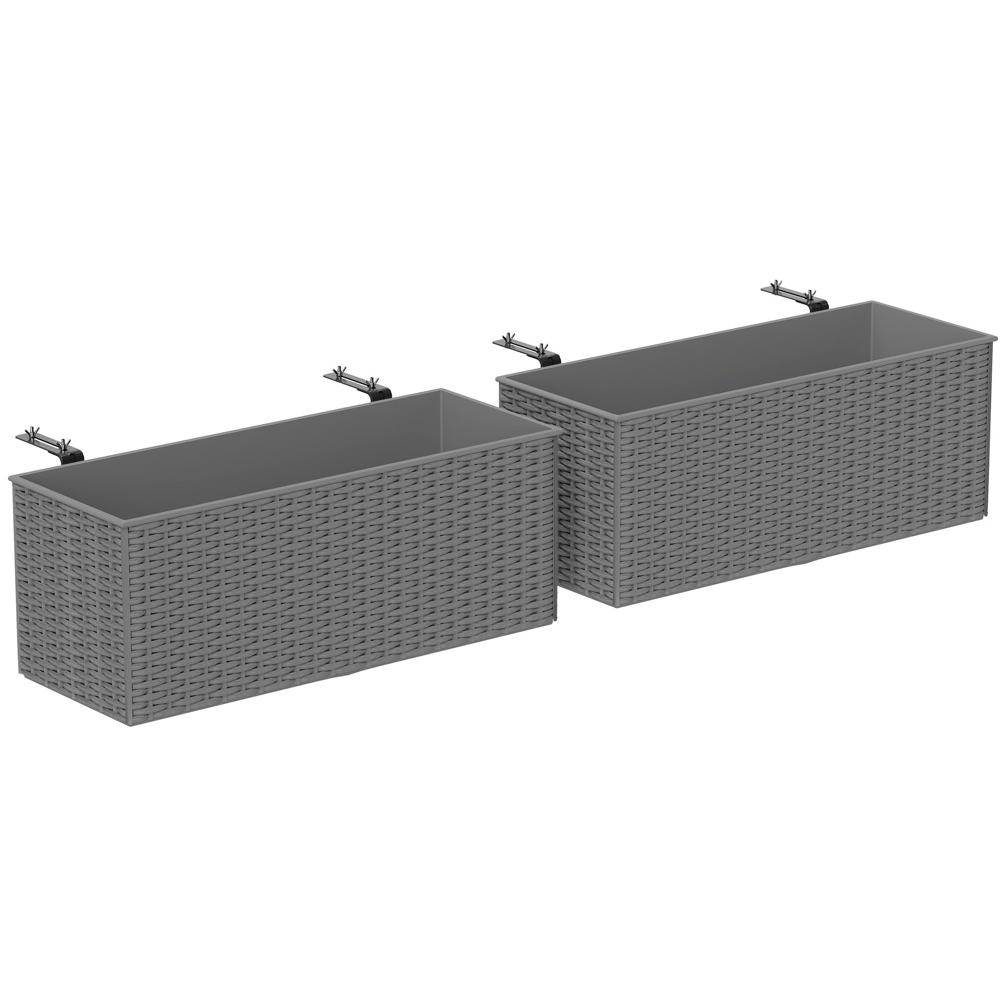 2-Pack Fence Hanging Planters with Drainage Holes