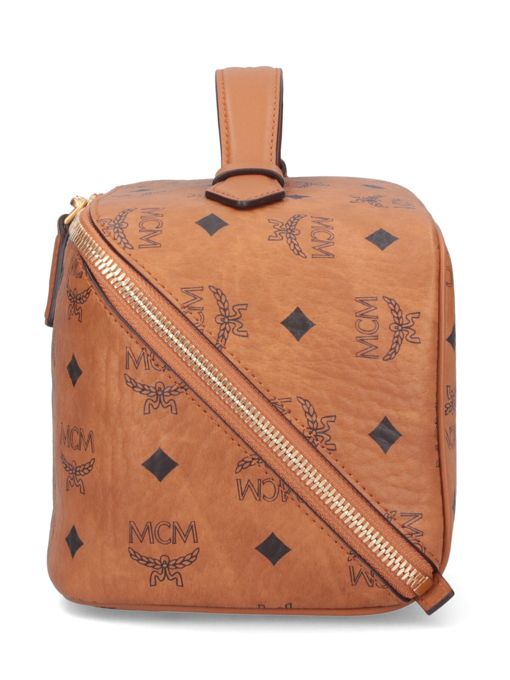 "Ottomar Toiletry" Pouch, In Brown "Visetos", Leather Finishing