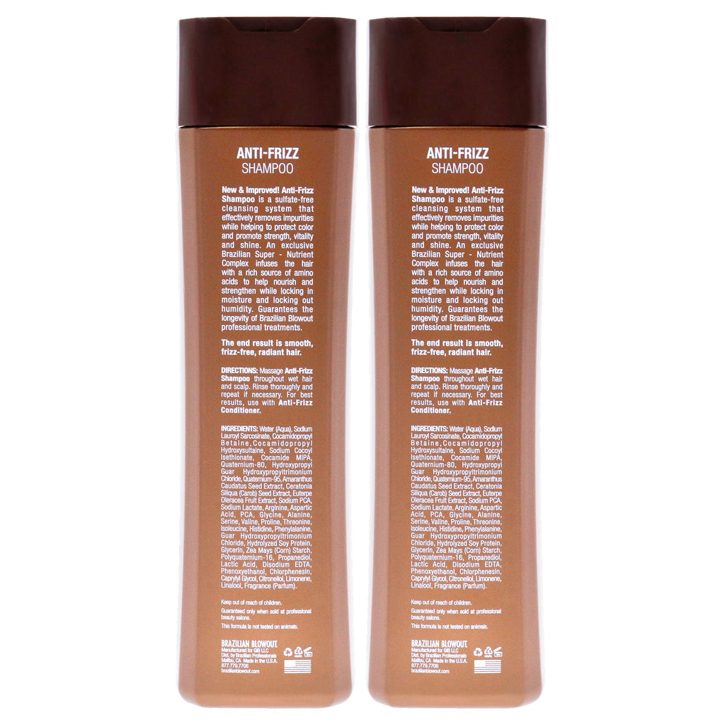 Acai Anti Frizz Shampoo by Brazilian Blowout for Unisex - 12 oz Shampoo - Pack of 2