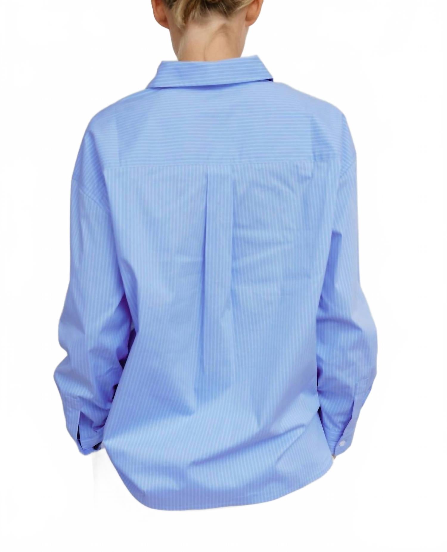 Annalise Button Up Top In Blue