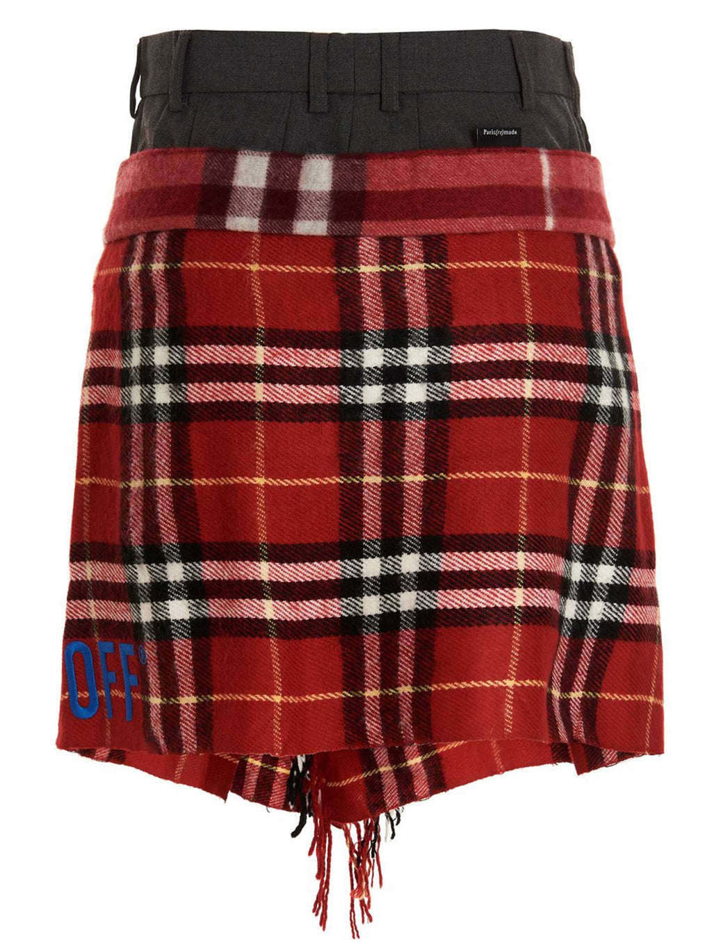 1/Off Women's Check Scarf Reworked Skirt