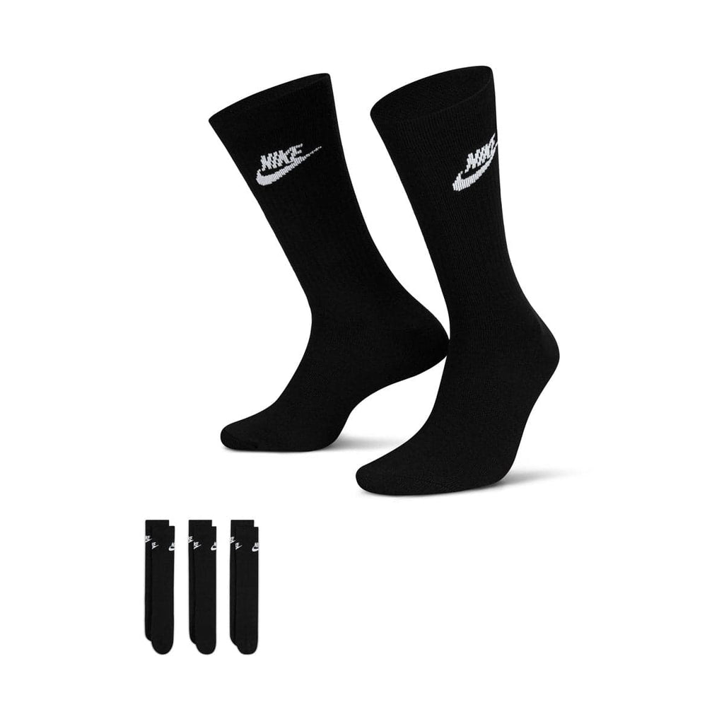 ADULT UNISEX NIKE SPORTSWEAR CREW SOCKS 3 PAIRS_BLACK DX5025-010-SIZE L