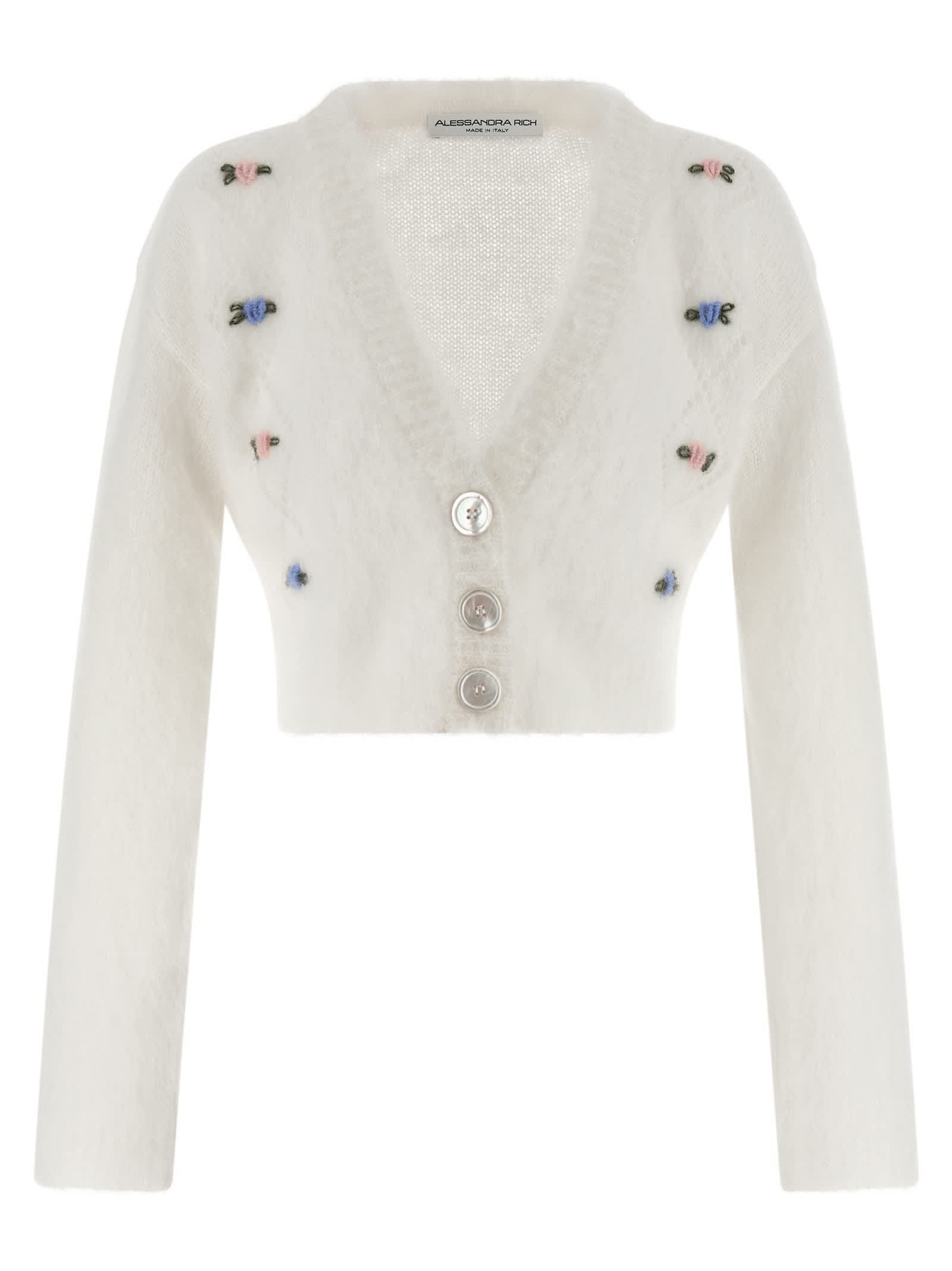 Alessandra Rich Women's Carded Mohair Cardigan