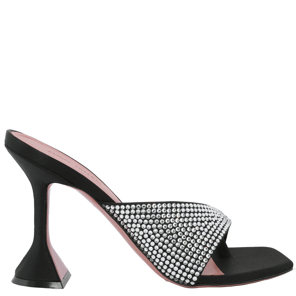 Amina Muaddi Shiona Crystal-Embellished Satin Mules