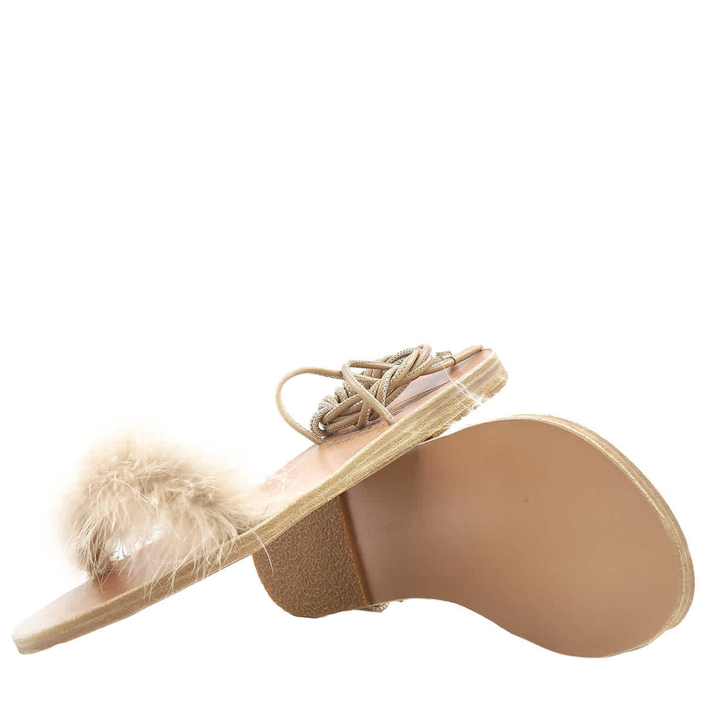 Ancient Greek Sandals Ladies Beige Choros Flat Sandals