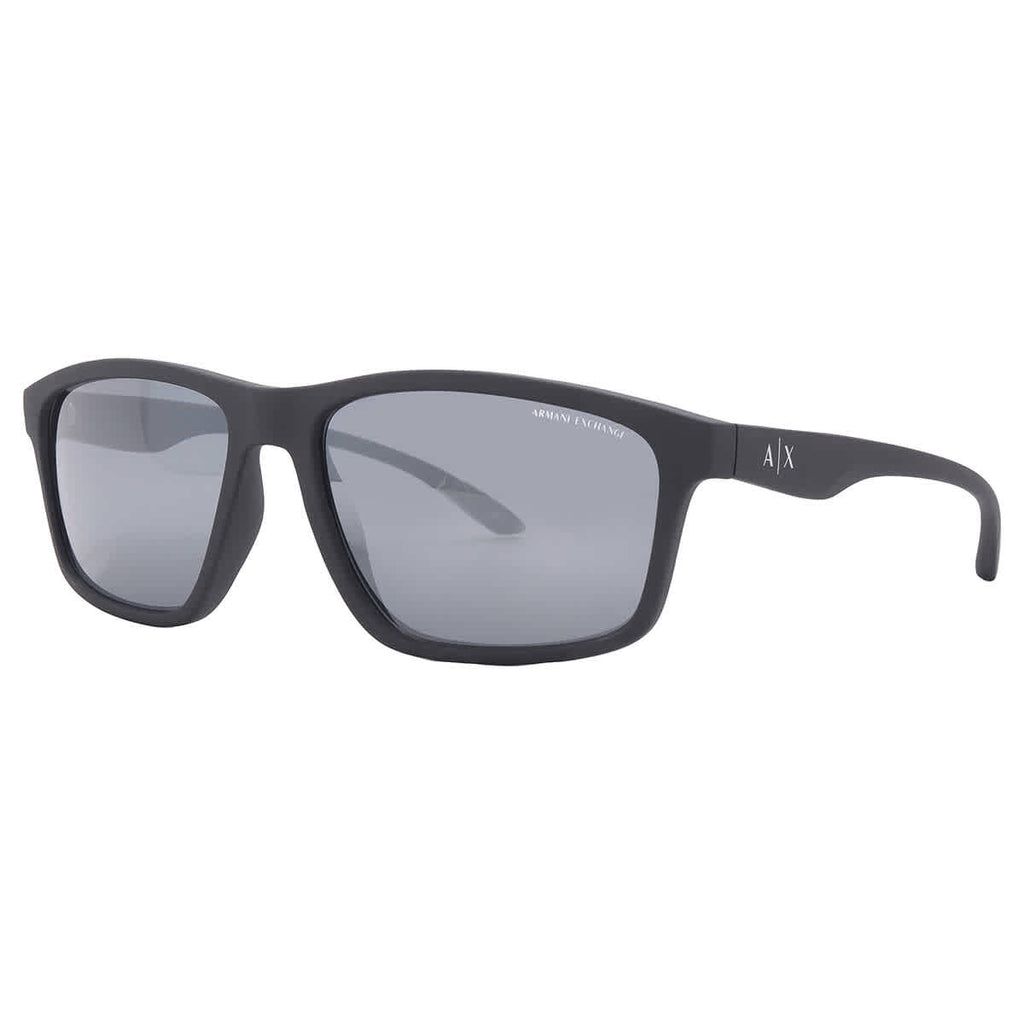 Armani Exchange Grey Mirror Rectangular Men's Sunglasses AX4122S 80786G 59