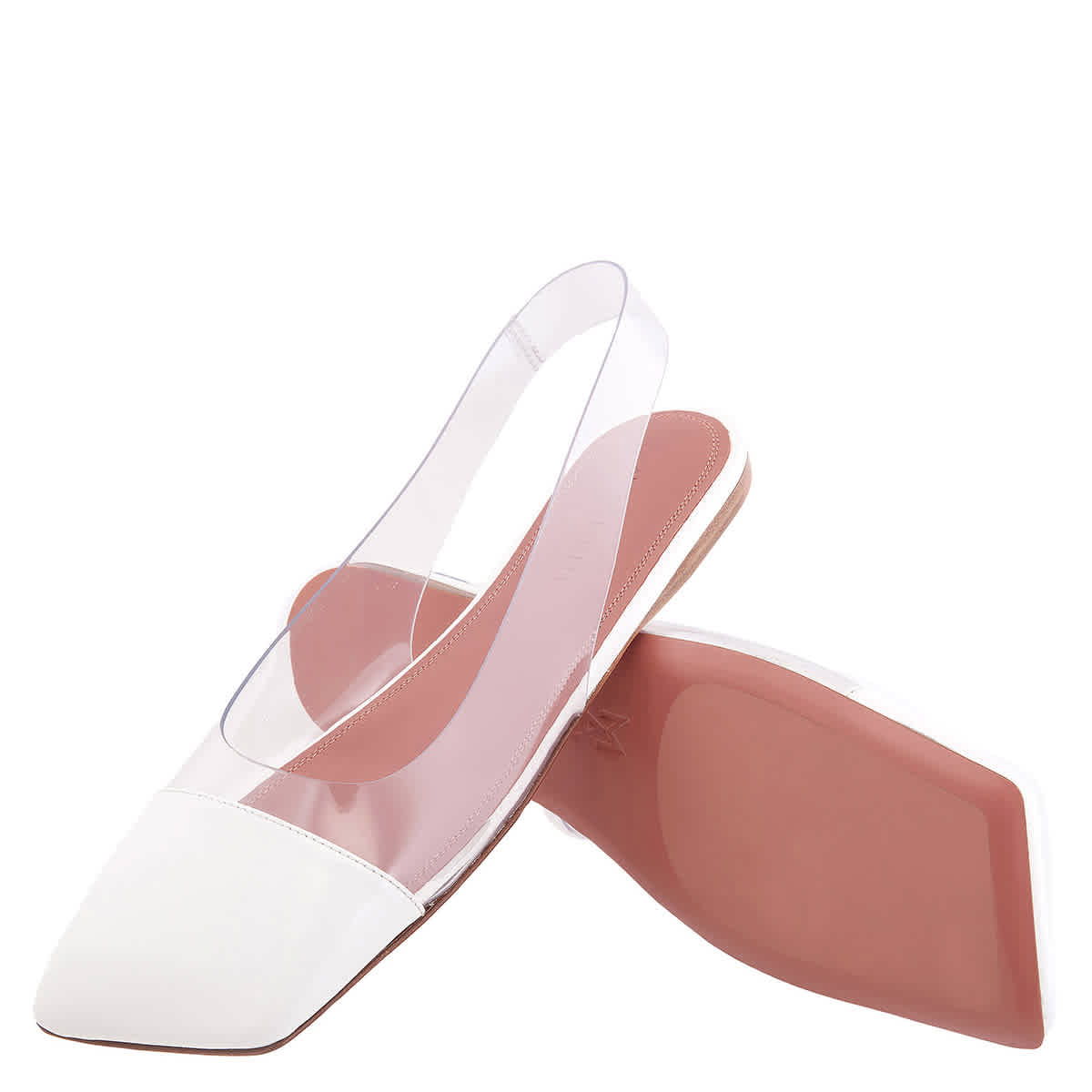 Amina Muaddi Transparent-Design Slingback Ballerina Flats