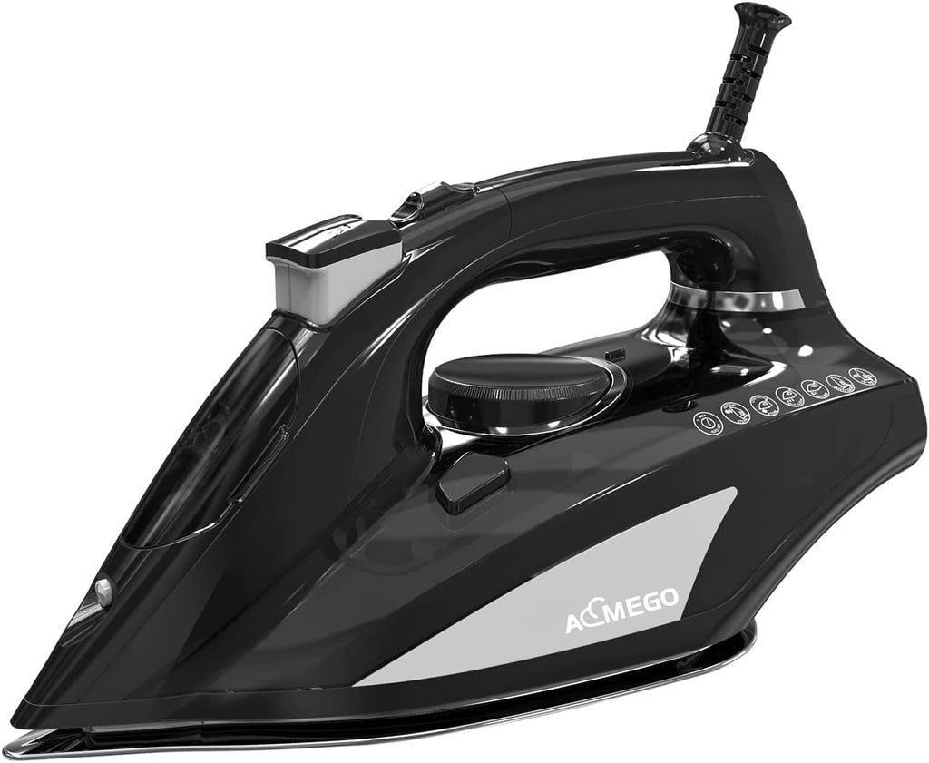 Aemego Steam Iron for Clothes Portable Anti Drip Clothes Iron Steam Black