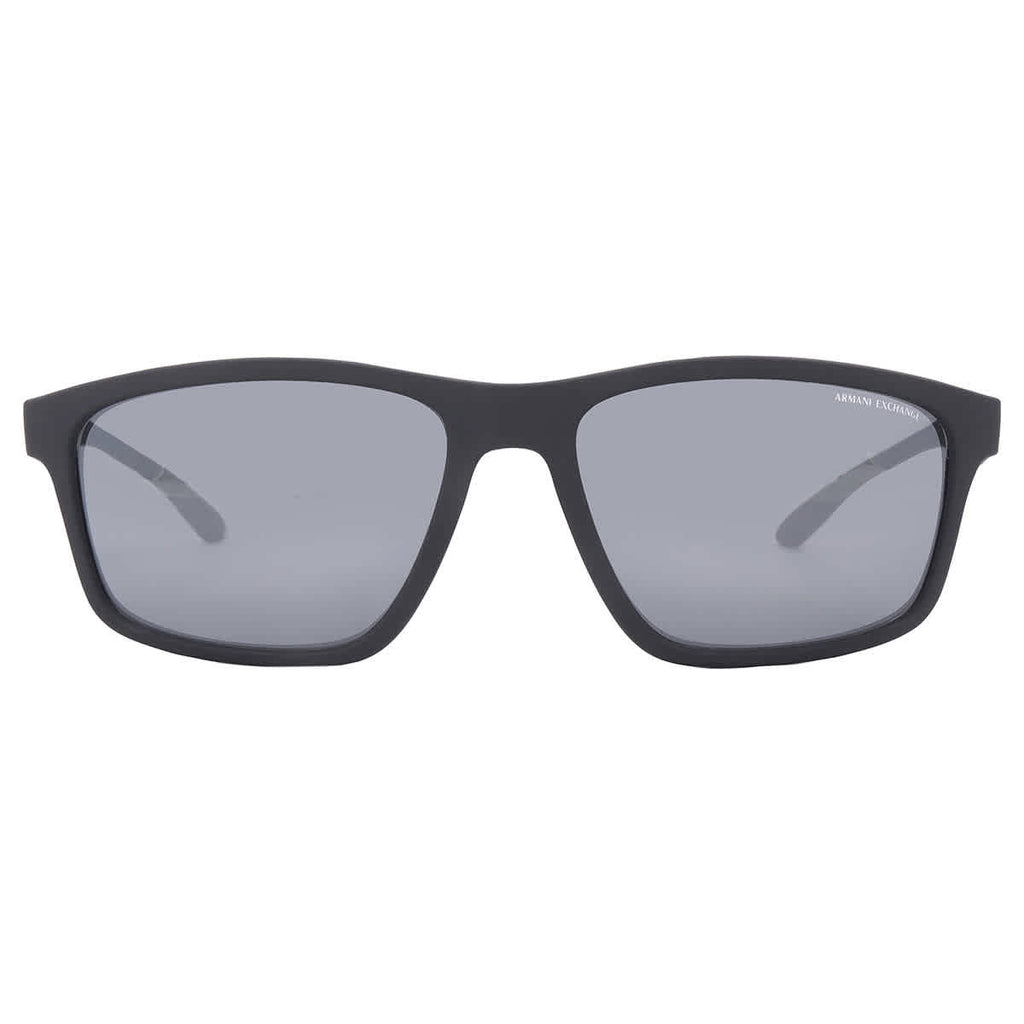 Armani Exchange Grey Mirror Rectangular Men's Sunglasses AX4122S 80786G 59